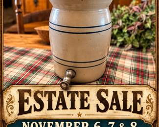 Vintage stoneware estate sale savethedate
