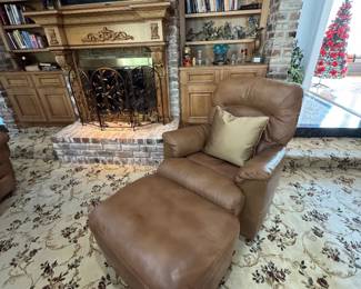 Leather chair & ottoman