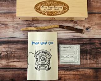 Harry Potter collectible wand with Ollivanders box and wand-care booklet.