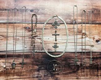 Sterling silver jewelry, chain necklaces, cross pendants, an angel pendant, and a rosary. Explore the newly added jewelry collection in Yorba Linda.