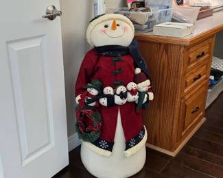 Large plush snowman decorative figure