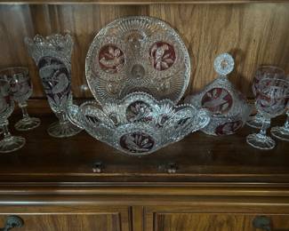 Hofbauer Crystal. Red Birds - West Germany