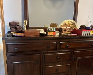 Cherry wood dresser with mirror