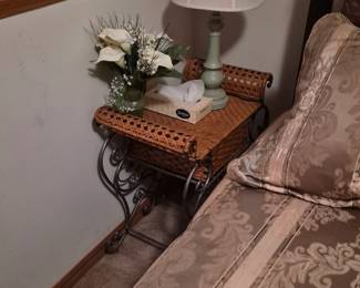 Rattan side table