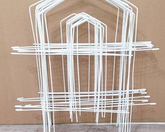 Set of 12 Vintage Uniquely Designed White Metal Wire Border Fencing