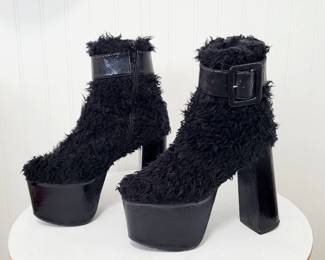 1996 Raver/New York Club Kid Vintage Luichiny ♥️ Black Poodle Patent Platforms Size 8