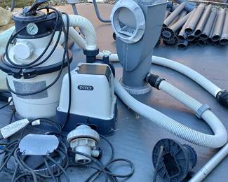 14 foot pool with adding Sand pump! Pump alone is over $100! Priced to sell!
