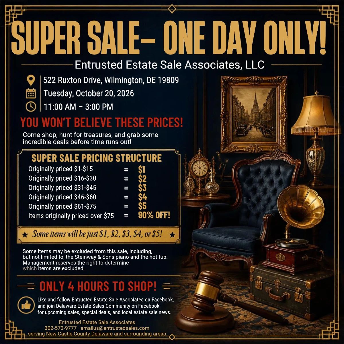 Estate sale super sale flyer