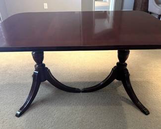 BUY IT NOW! $175.00. Mahogany dining table w/one leaf & custom pads. 38" W x 56" L (68" L w/Leaf) x 29 1/2" H. Call Jan at 314 960-5700.
