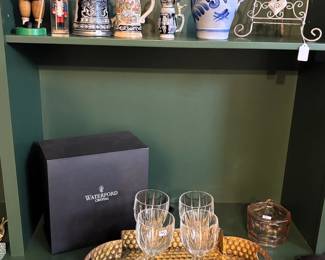 Glassware and steins.