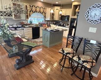 Kitchen items and furniture.
