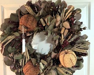 Decorative fall wreath.