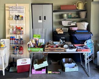 Variety of cleaning products and misc. paint materials.