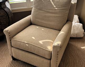 BUY IT NOW! $375.00. Pottery Barn Tyler Roll Arm Recliner. Call Jan at 314 960-5700.