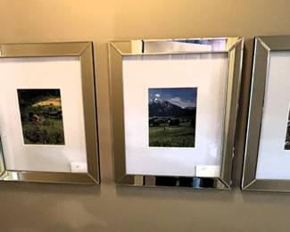Framed pictures.