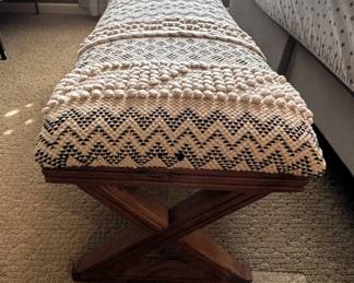 Upholstered bench.