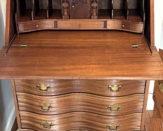 BUY IT NOW! $195.00. Vintage Governor Winthrop style mahogany secretary desk w/oxbow front & traditional brass batwing hardware. 31 1/2" L x 15 1/2" W x 40" H. Call Jan at 314 960-5700.