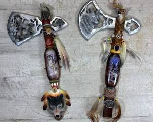 2 Bradford Exchange Al Agnew Tomahawk Trails Wolf Sign of Wolf & Songs of the Pack Wall Art 2008