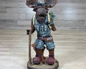 Nature's Characters Collection Circle Fergal Hiker Moose Figurine CC60030 Resin Backpack Walking Stick