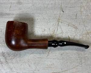 Dr. Grabow Free Hand Imported Briar Tobacco Pipe Bent Black Stem White Spade Logo Damaged Rim