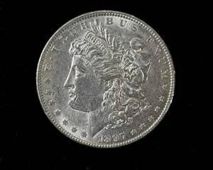 1897 Morgan Silver Dollar $1 Liberty Head Eagle Reverse 90% Silver No Mint Mark Philadelphia