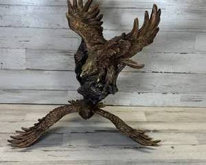 Bradford Exchange Where Eagles Soar Corner Wall Sculpture LE 1381/5000 Bronze-Tone Eagle 2010
