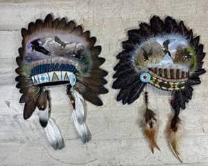  2 Bradford Exchange Ted Blaylock Sacred Tribal Spirits War Bonnet Wall Plaques Eagle LE