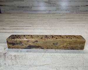 Vintage Hand Carved Soapstone Incense Burner Box Hinged Lid Pierced Leaf Design Brown Tan