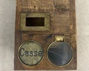 Antique National Cash Register Oak Case Brass Bezel Glass Windows Casse Lock Drawer c1900