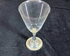 Gorham Sterling Weighted Base Lenox Crystal Water Goblet Silver Rim Stemware Wine Glass