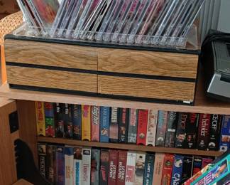 VHS tapes and cabinets.