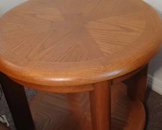 Round side table. Matches oval coffee table.