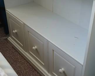 Storage unit with drawers and shelves. Two available