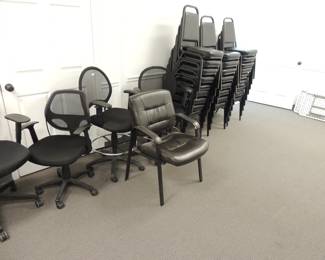 STACKING CHAIRS AND DESK CHAIRS