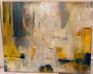 Original Abstract Color Field Expressionism (2021) Artist: Vickie Gleissner, BFA (Hand-Signed) Medium: Original Oil on Gallery-Wrapped Canvas Dimensions: 16" x 20" Notes: A luminous, atmospheric study in color harmony. Clean, frameless architectural edges. From the private collection of the artist. Price: $750