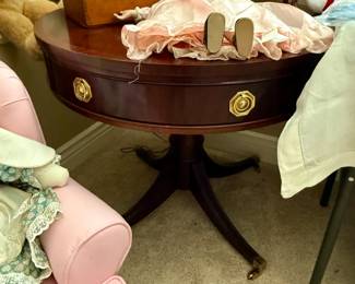 Ethan Allen drum table