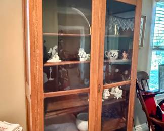 Antique display cabinet - great for quilt display!
