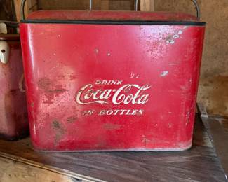 A231 - $150. 1940's/50 Coca-Cola Picnic Cooler from Progress Refrigerator Co.
