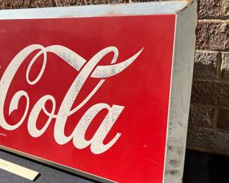 A35 - $275. Drink Coca-Cola metal sign # 2. Measures 40 x 16”.