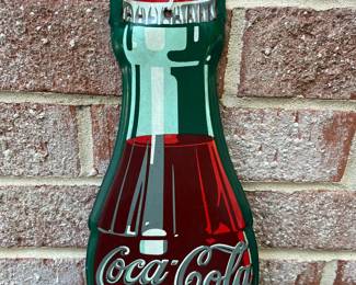 A29 - $40. Vintage Coca-Cola Contour Bottle Thermometer. Thermometer works. Measures 5.25” x 17”. Robertson R-6-56.