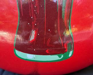 A25 - $550. 1950s Coca-Cola Enameled Bubble Sign. Measures 24” diameter.