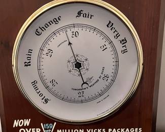A166 - $75. Colonial Drug Co. Barometer. Measures 12" x 17" tall.