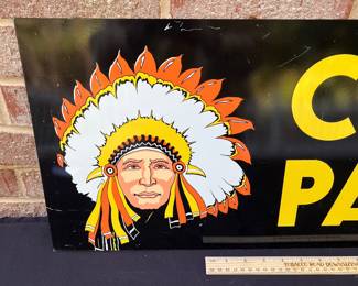 A57 - $200. Chief Paints, double-sided sign. Measures 28” x 12”.