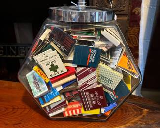 A197 - $50. Jar of Vintage Matches - lots of Durham and Local Businesses.