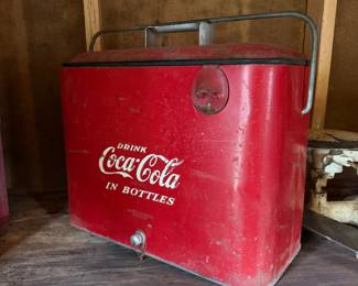 A231 - $150. 1940's/50 Coca-Cola Picnic Cooler from Progress Refrigerator Co.