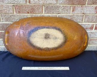 A114 - $40. Vintage Dough Bowl. Measures 25“ x 13“.