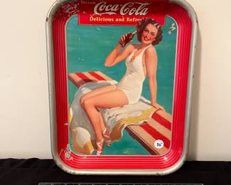A179 - $30. 1939 Coca-Cola Tray. Measures 10.5" x 13.25". Good vintage condition.
