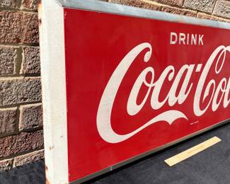 A37 - $275. Drink Coca-Cola metal sign. #4. Measures 40”x 16.25”.