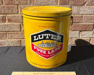 A76 - $65. Luter Pure Lard Can. Measures 11.75 inches tall.