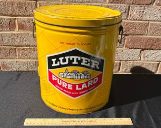 A76 - $65. Luter Pure Lard Can. Measures 11.75 inches tall.